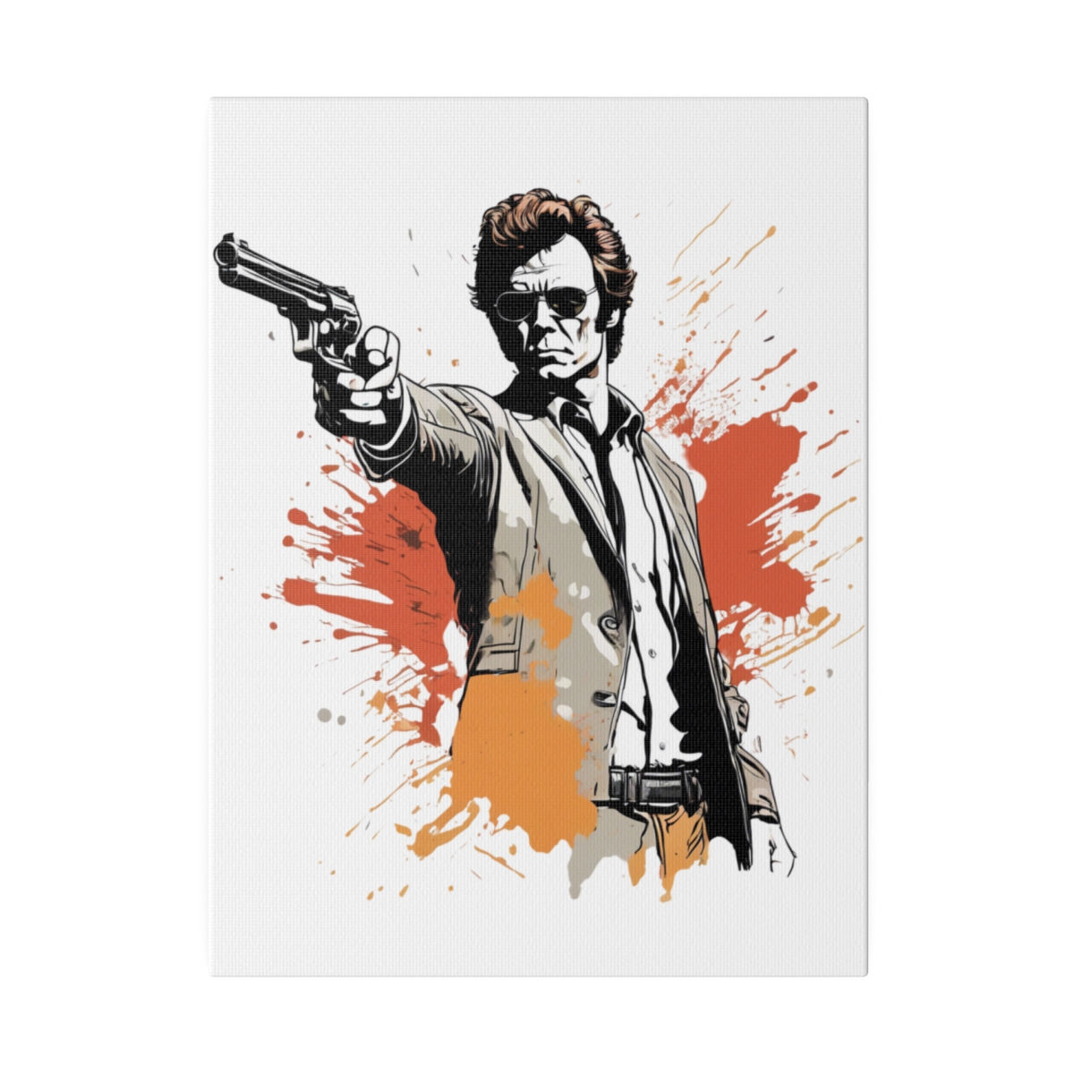 Dirty Harry Matte Canvas, Stretched, 0.75"