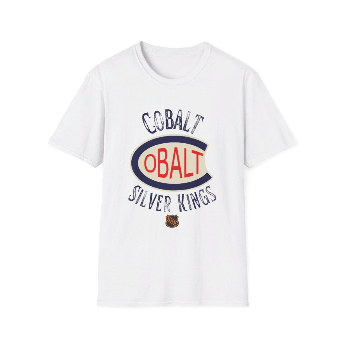 Cobalt Silver Kinds NHA Hockey Team Unisex Softstyle T-Shirt