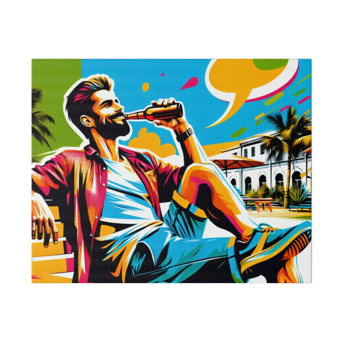 Beer Drinker Matte Canvas, Stretched, 0.75"