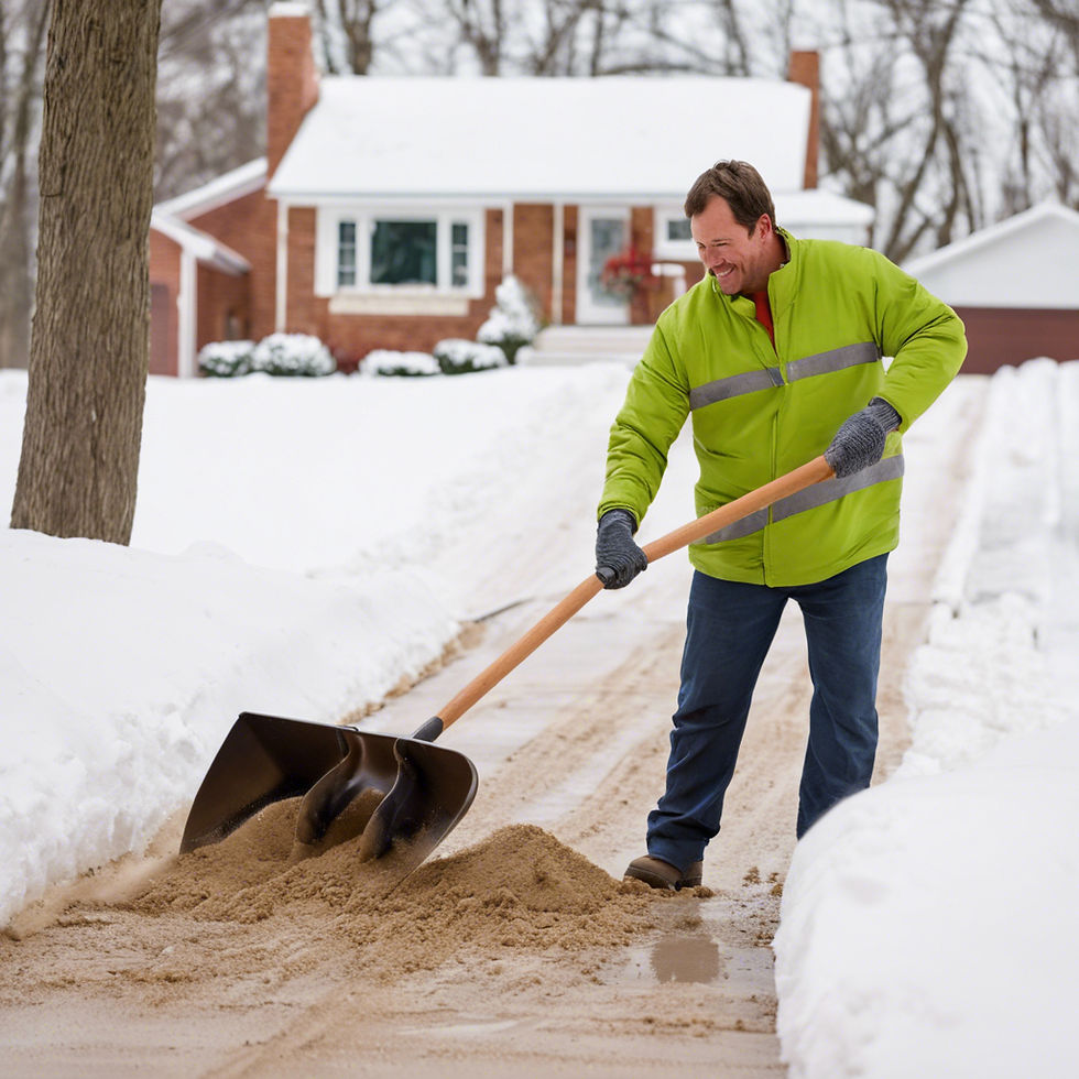 A person shoveling