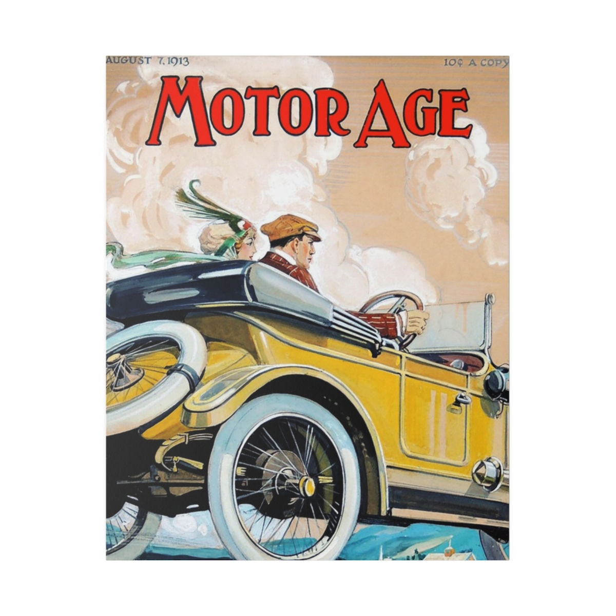 Canvas Print - Vintage Motor Age Magazine Design