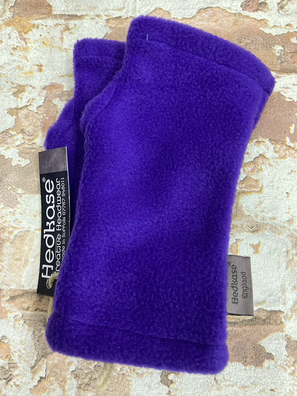 Thumbnail: Purple fleece ladies handwarmer in longer length, new design