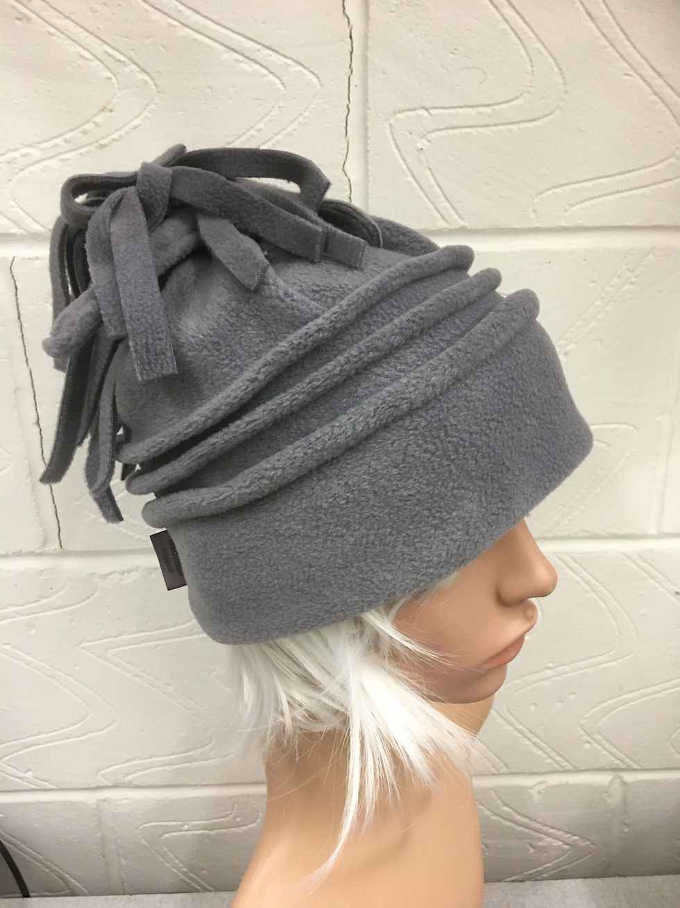Thumbnail: Ladies tasselled fleece hat plain shades in any shade or size 