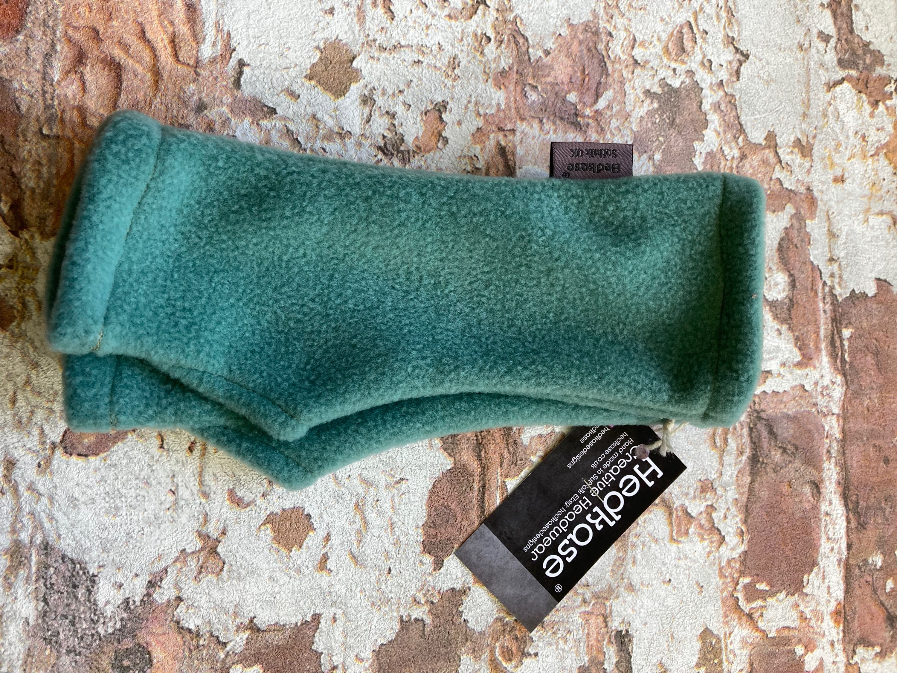 French green  plain fleece handwarmers 