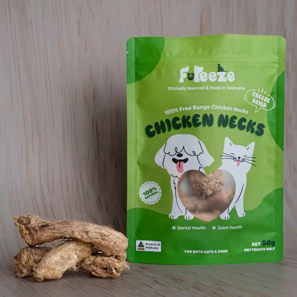 Thumbnail: Freeze dried chicken necks Fureeze healthy cat dog treats
