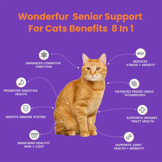 Wonderfur Bites Senior Support for Cats, Supplement, Freeze Dried, Functional Treat
