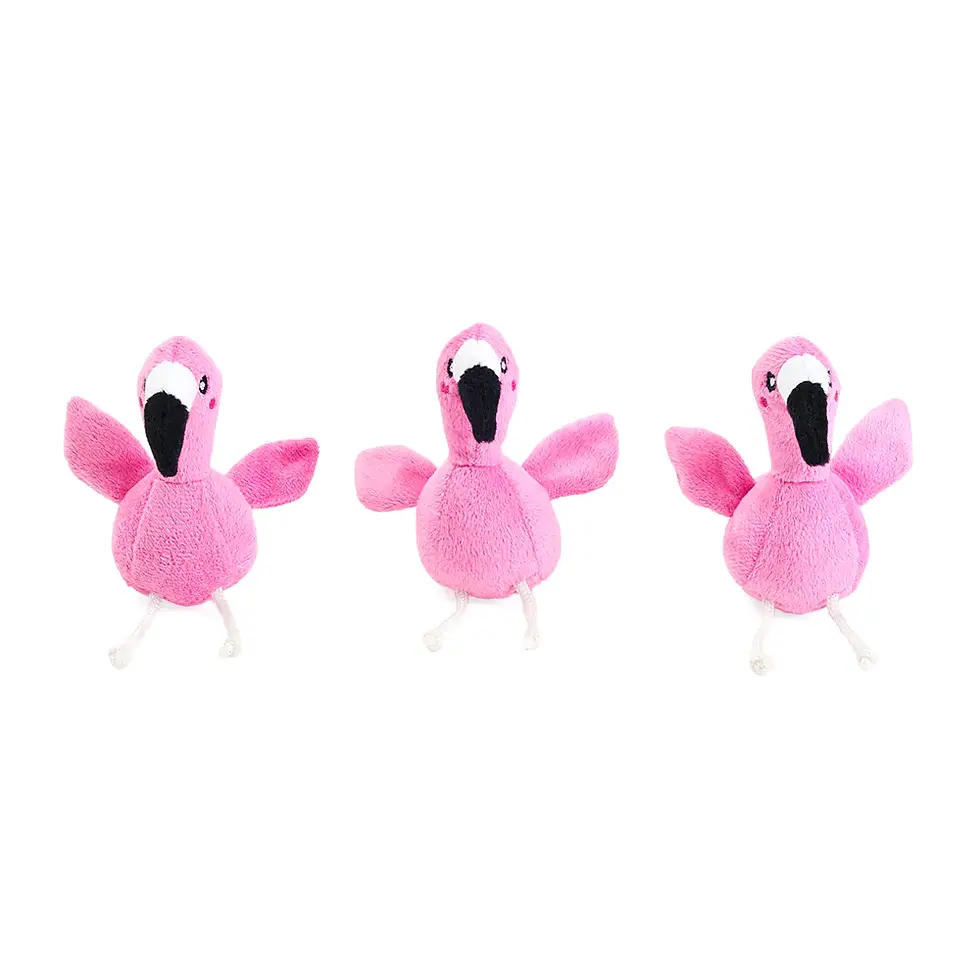 Thumbnail: enrichment dog and cat Zippy Burrow® Flamingos in Monstera interactive dog toy