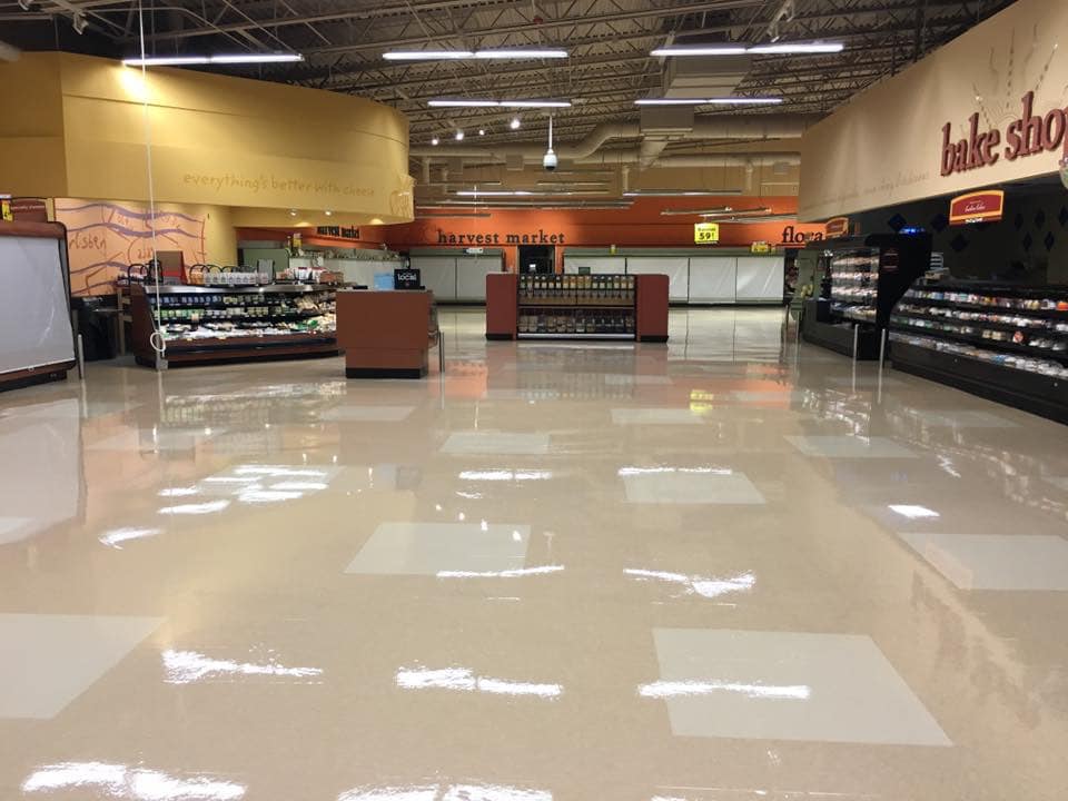 Freshly finished commercial floor by Mountain View Janitorial