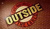 outside the lanes sign