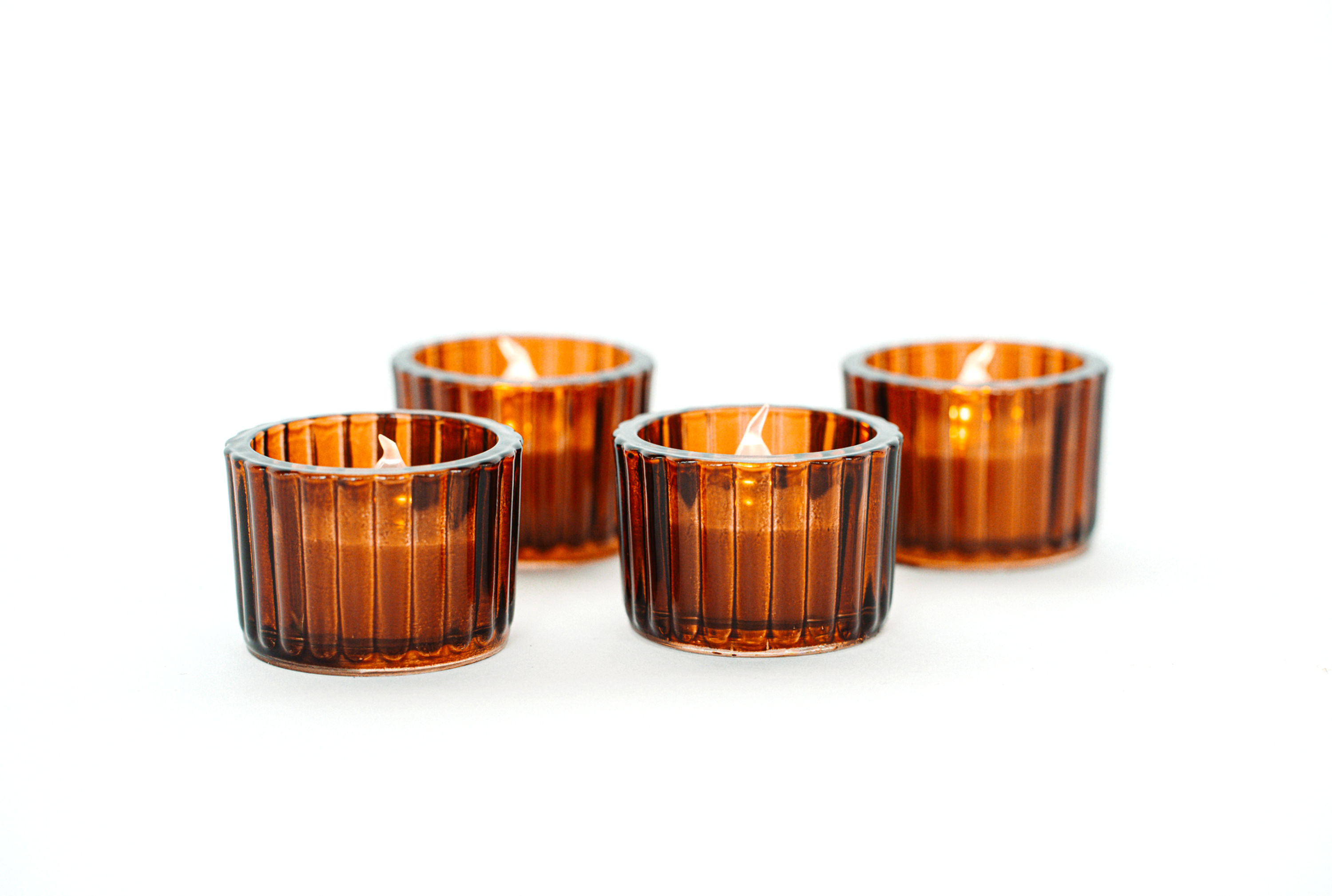 Dark Amber Tea Light Holders