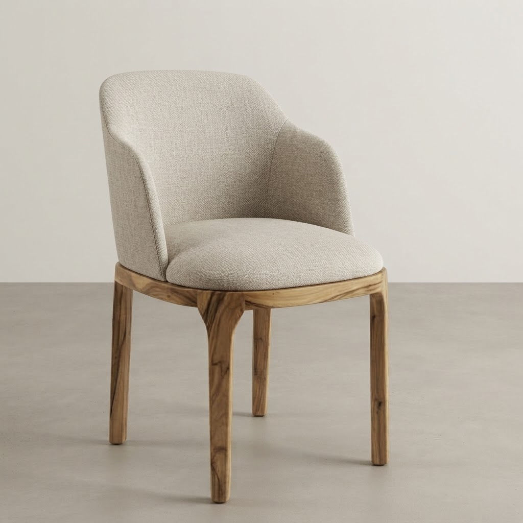 Sillón individual Wallace de petiribí con tapizado personalizable