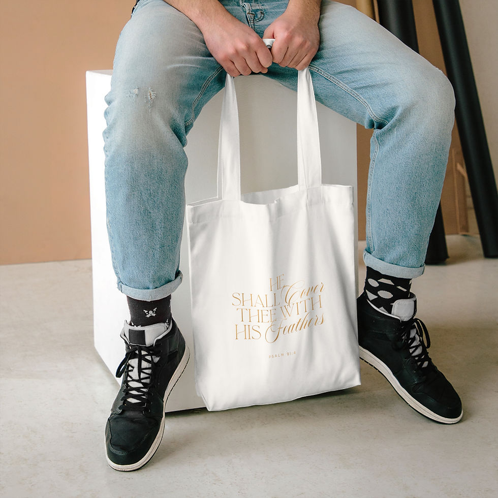 Thumbnail: Tote Bag He Shall Cover Thee With His Feathers Psalm 91:4