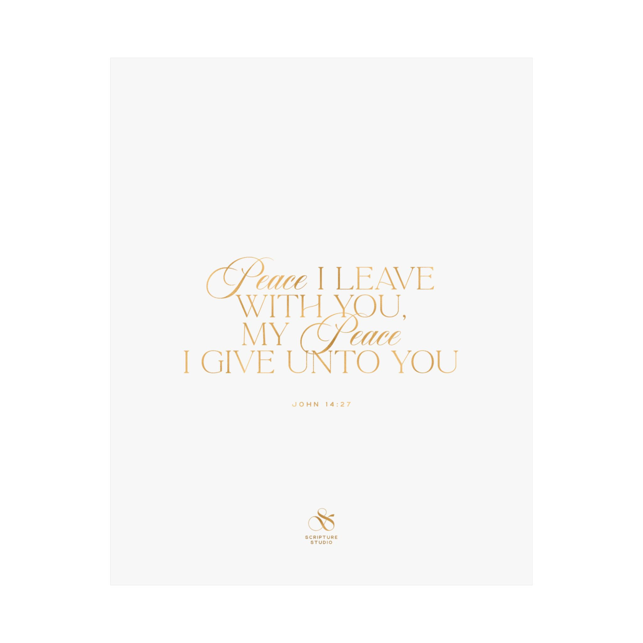 Poster Peace I Leave With You John 14:27 White