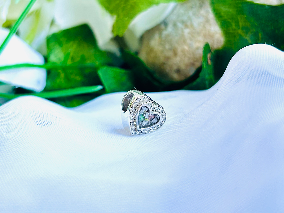 Heart CZ Keepsake Bead Charm