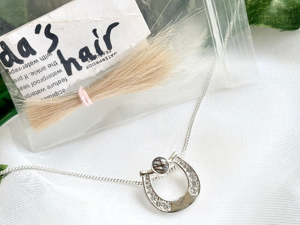 Thumbnail: CZ Horseshoe Equestrian Keepsake Necklace 