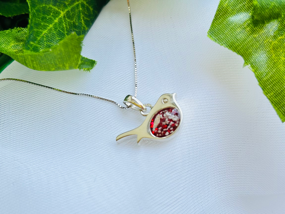 Thumbnail: Robin Redbreast Bird Keepsake Memorial Necklace 