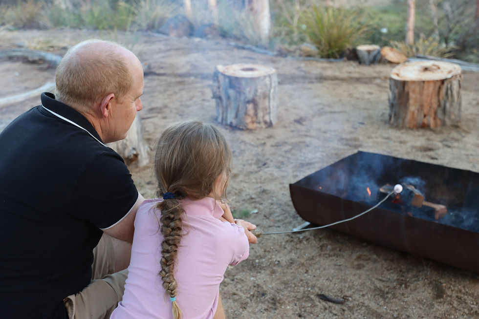 Family firsts, toasting marshmallows