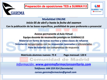 Nuevo curso Ope SUMMA 112 Categoría TES