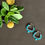 Thumbnail: The silver and Turquoise Modern edge Hoops
