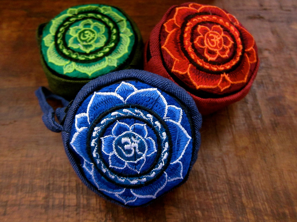 Thumbnail: Cotton Padded Embroidered Yoga Bag zipper closure