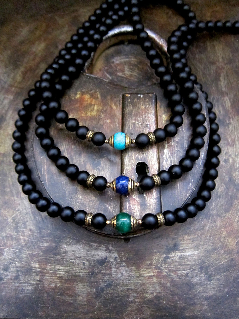 Sacred Matte finished Onyx Necklace 26 inches with 8 mm beads