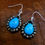 Thumbnail: Silver, Faceted Pyrite, Blue Turquoise Tear Drop earrings