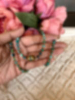 The show stopping Antique brass bead and turquoise necklace