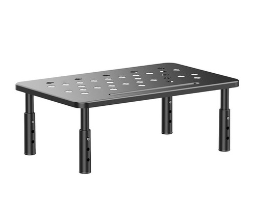 Self Leveling Computer Monitor Riser Adjustable PC Monitor Stand Riser, 3 Height Levels, Black, 20kg Load ...