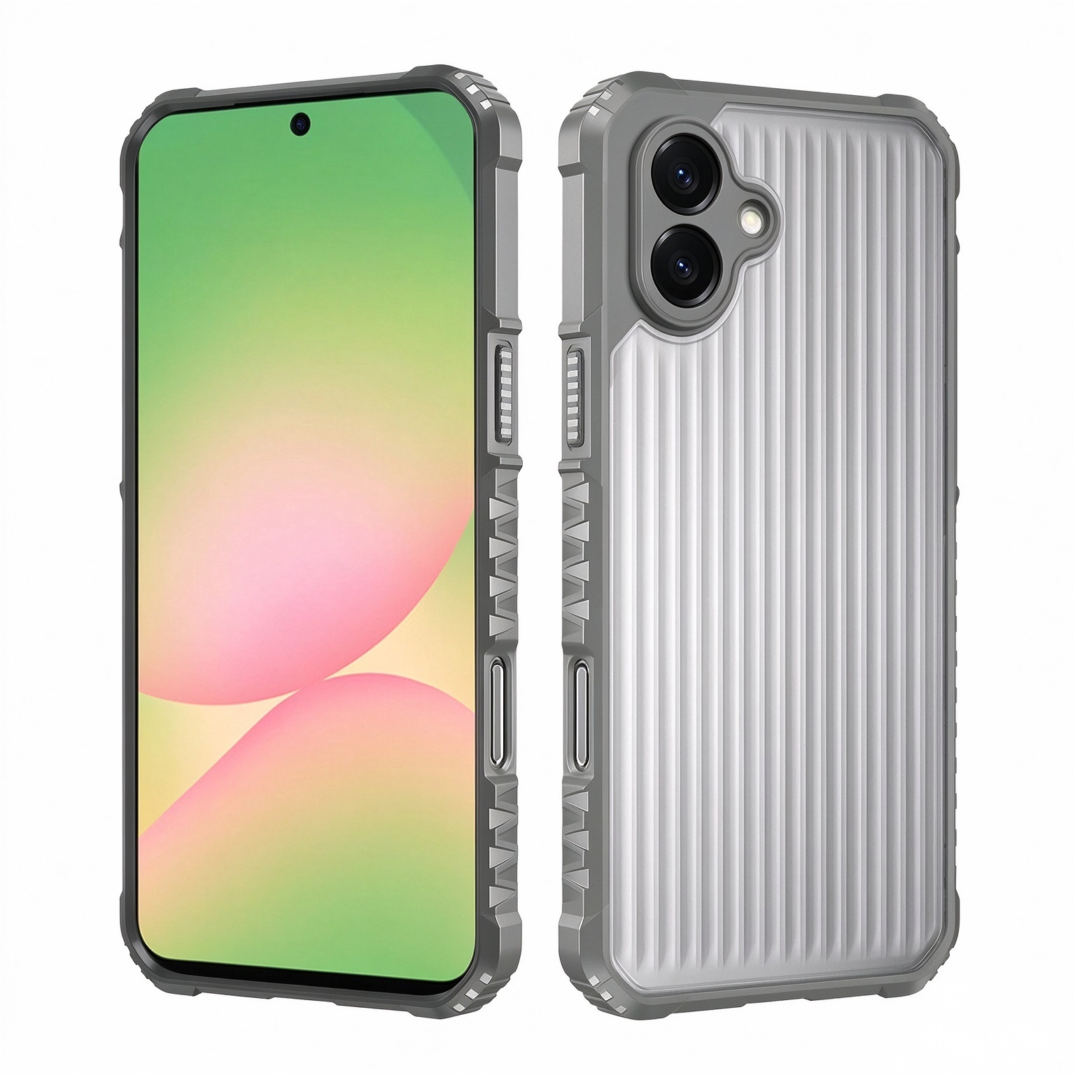 TUFF LUV ArmorFlex Case Compatible With Galaxy A08- Grey
