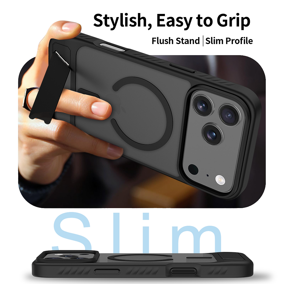 Thumbnail: PC/TPU MagSafe Case with Kickstand For iPhone 17 Pro MAx– Shockproof, Black