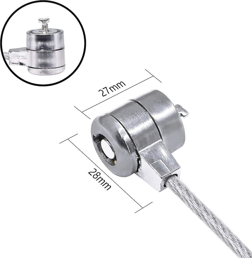 Thumbnail: T-Bar Steel Wire Laptop Lock with Key Security – 1.8m Anti-Theft Cable for Devic