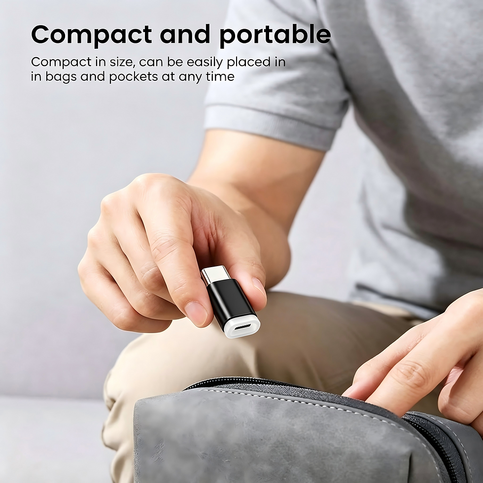 Thumbnail: Micro USB to USB-C Adapter for Charging & Data Transfer Black