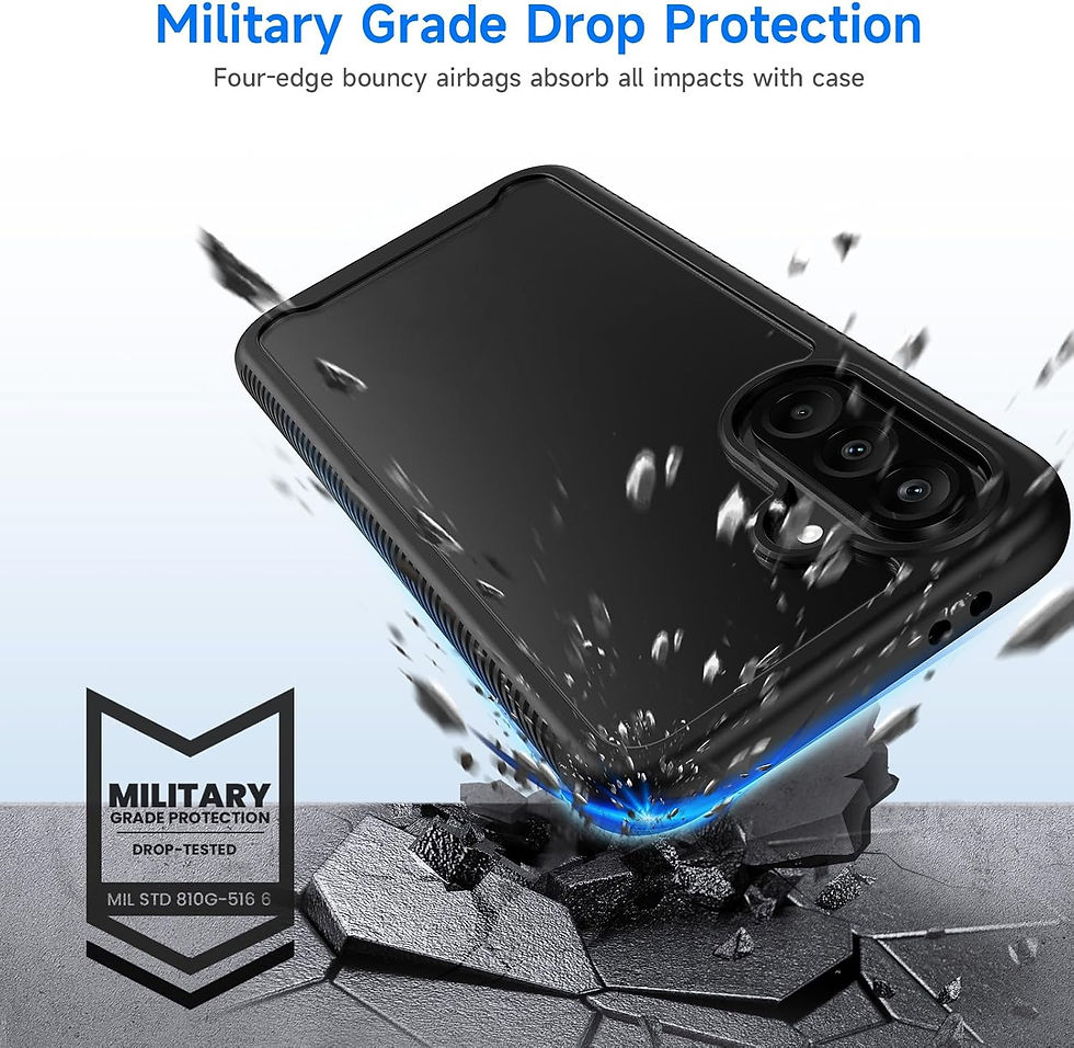 Thumbnail: Rugged Vault Case for Samsung Galaxy A16 – Dual-Layer Shockproof: Black