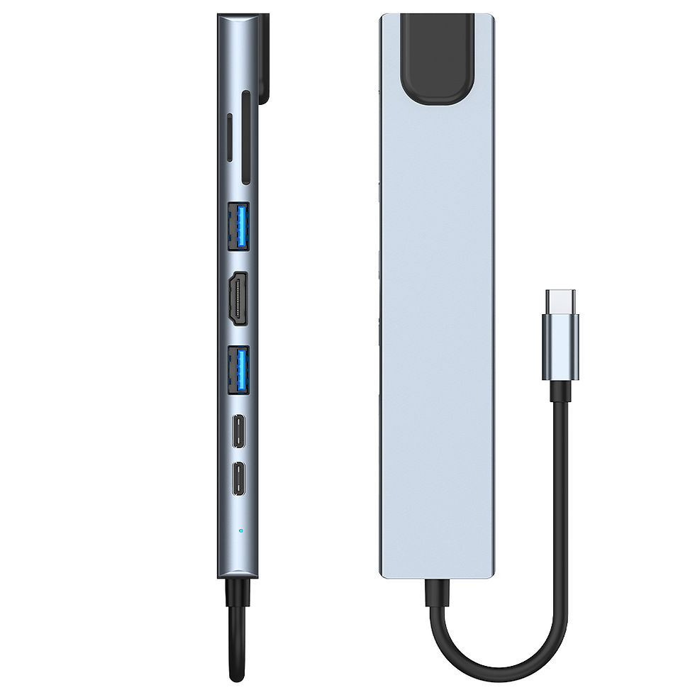 Thumbnail: 8-in-1 USB-C Hub with SD/TF Card Reader, USB 3.0, USB 2.0, 4K HDMI, Ethernet, 10