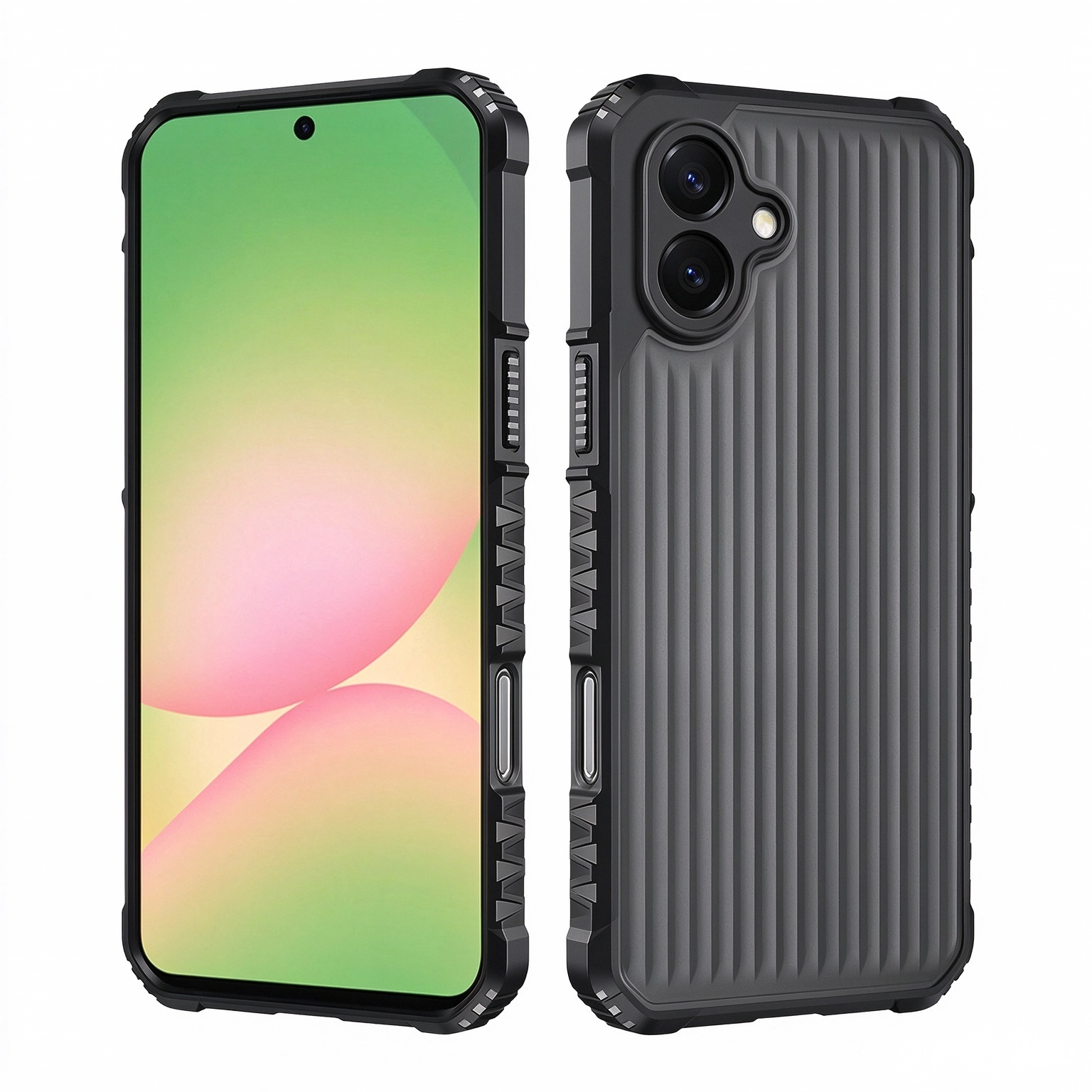 TUFF LUV ArmorFlex Case Compatible With Galaxy A08- Black