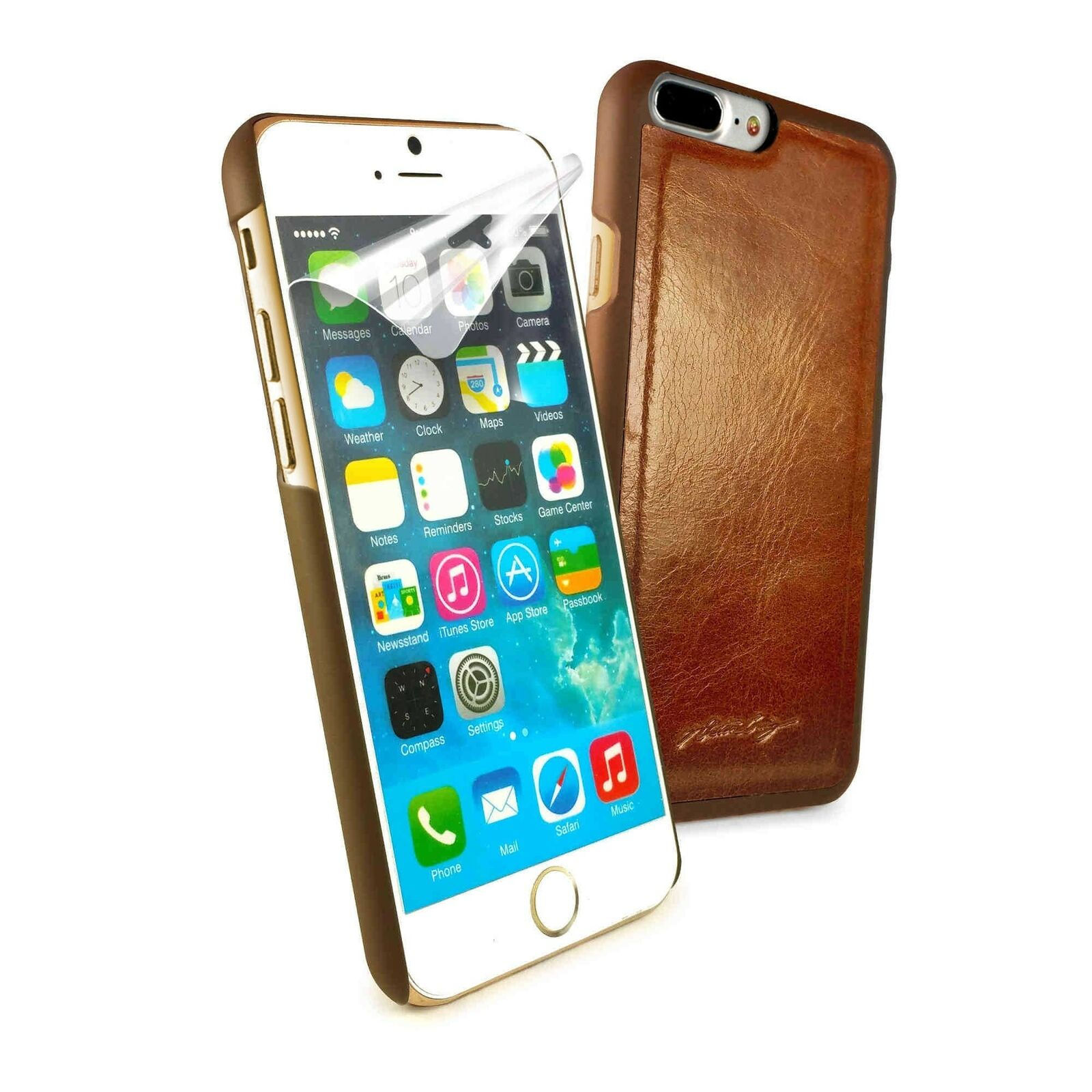 Alston Craig Vintage Leather Replacement Magnetic Shell for iPhone 7 / 8 Brown