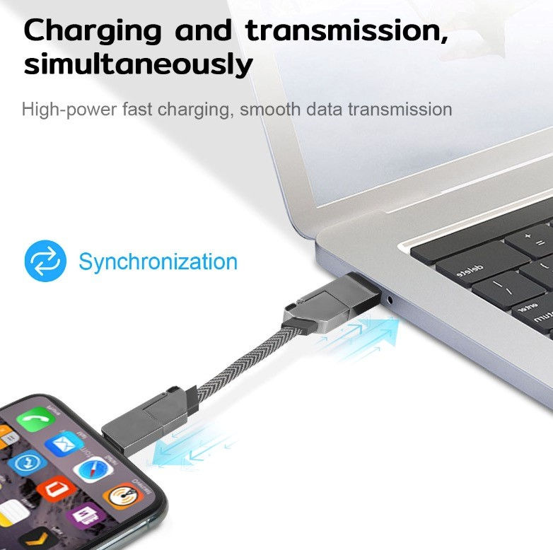 Thumbnail: Pocket Rocket Portable 4in1 Keychain Data Cable, PD Fast Charging