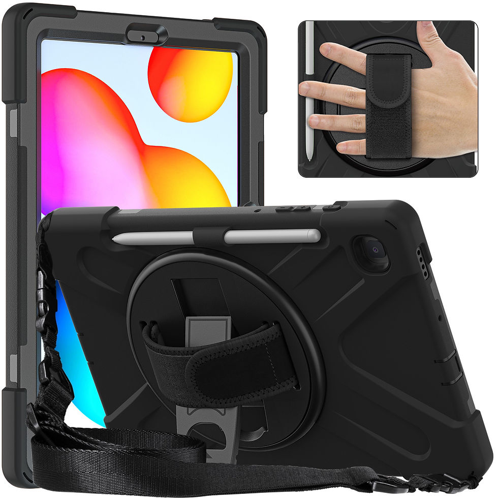 Thumbnail: Armour Jack Rugged [TPU/PC] Case for Samsung Galaxy Tab S6 Lite (P625) – Black