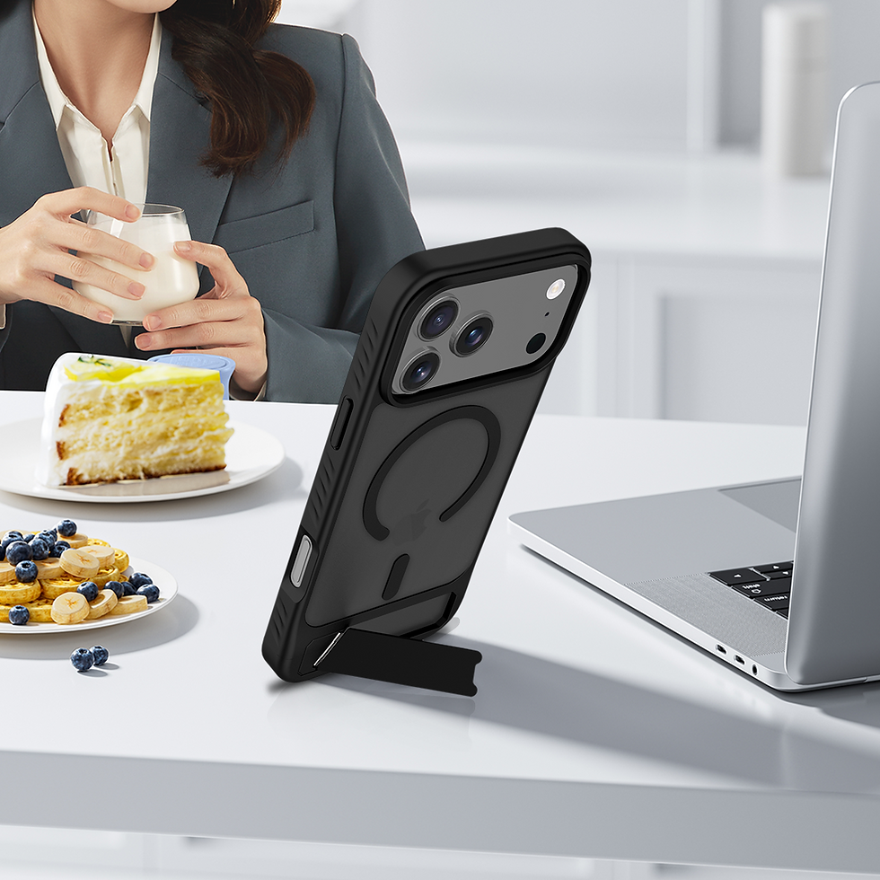 Thumbnail: PC/TPU MagSafe Case with Kickstand For iPhone 17 Pro MAx– Shockproof, Black