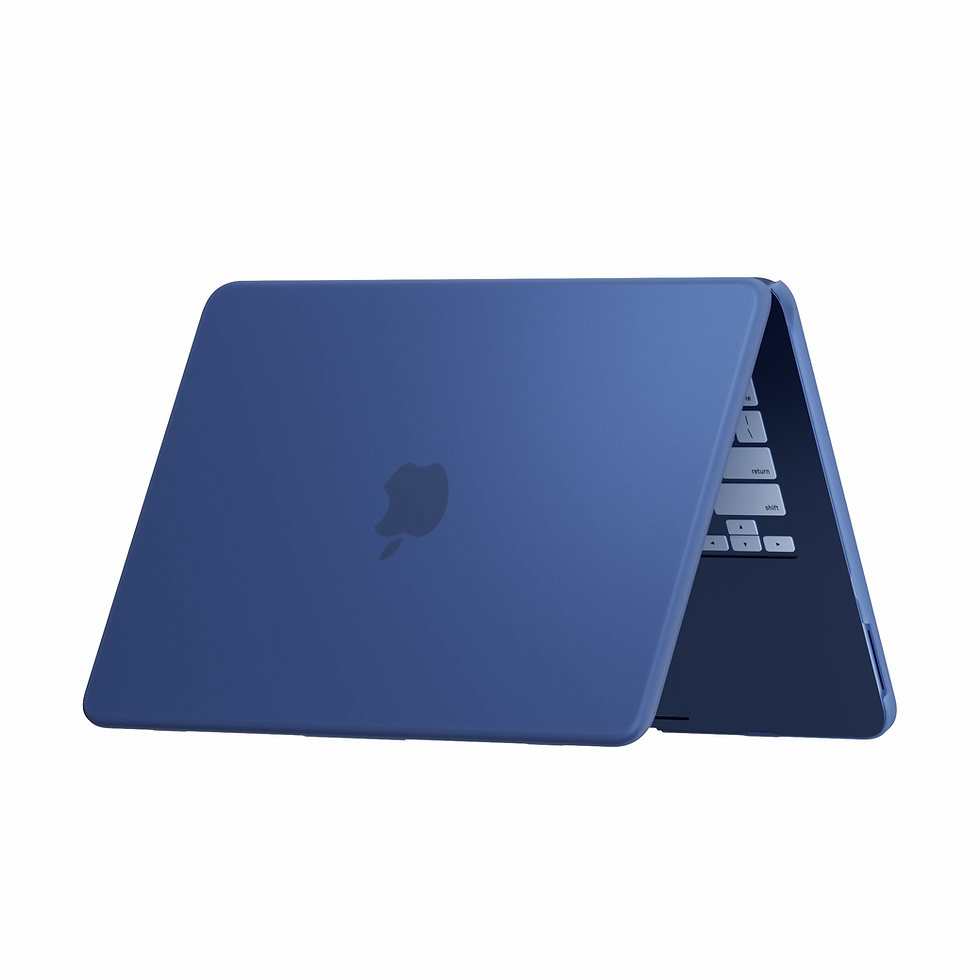Thumbnail: MacBook Neo Full Shell Case, Frosted Clear Rubberised Hard Cover: Indigo