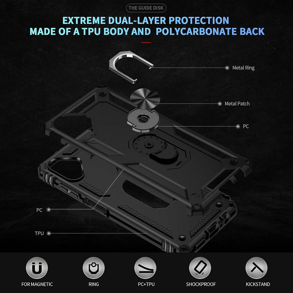 Thumbnail: Rugged Case & Stand Compatible With  Samsung Galaxy A06 - Black