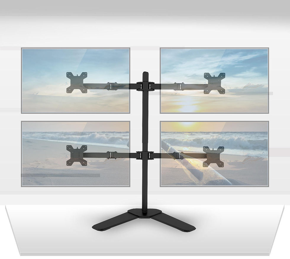 Thumbnail: Quad LCD Monitor Stand with Full Motion Adjustment - Fits 4 Screens up to 32",