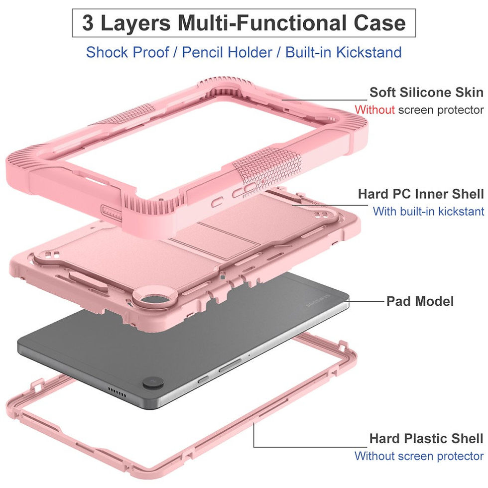 Thumbnail: Rugged Case with Stand For Galaxy Tab A11 SM-X133/X135 : Rose Gold