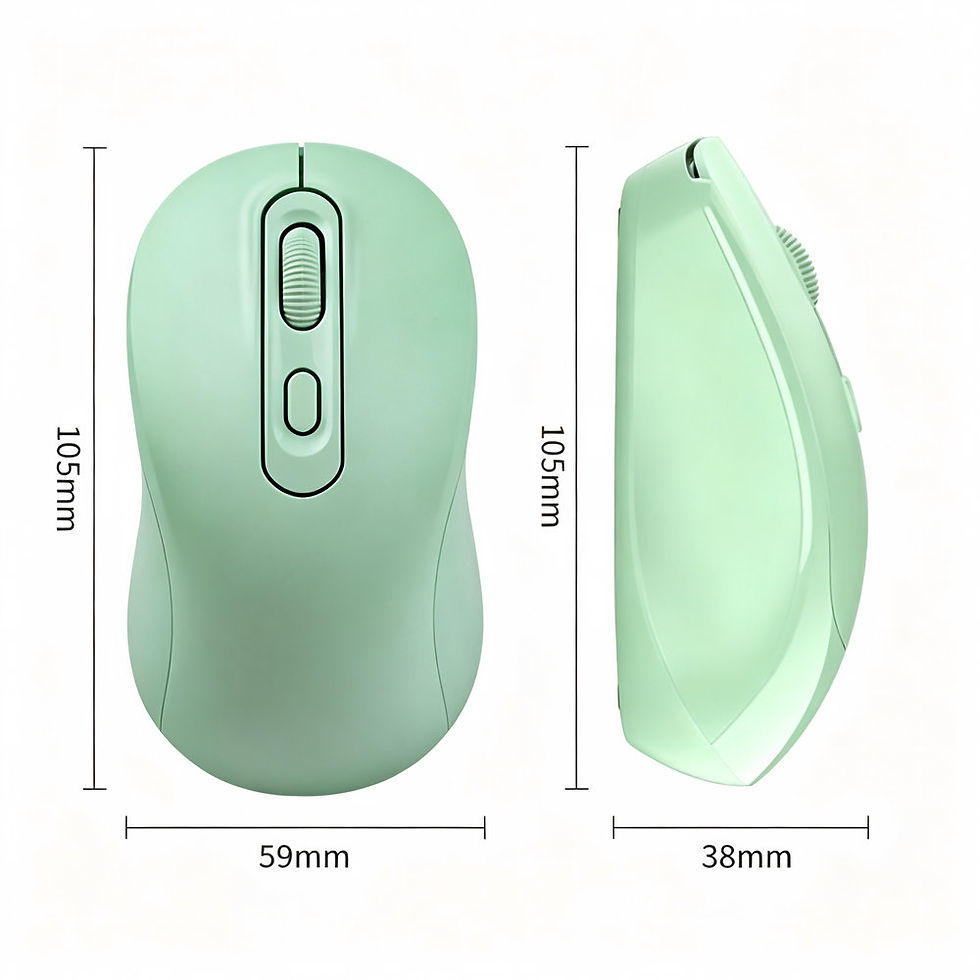 Thumbnail: Rechargeable Optical 1600 DPI Wireless Mouse, Type-C, Bluetooth & 2.4GHz: Lime
