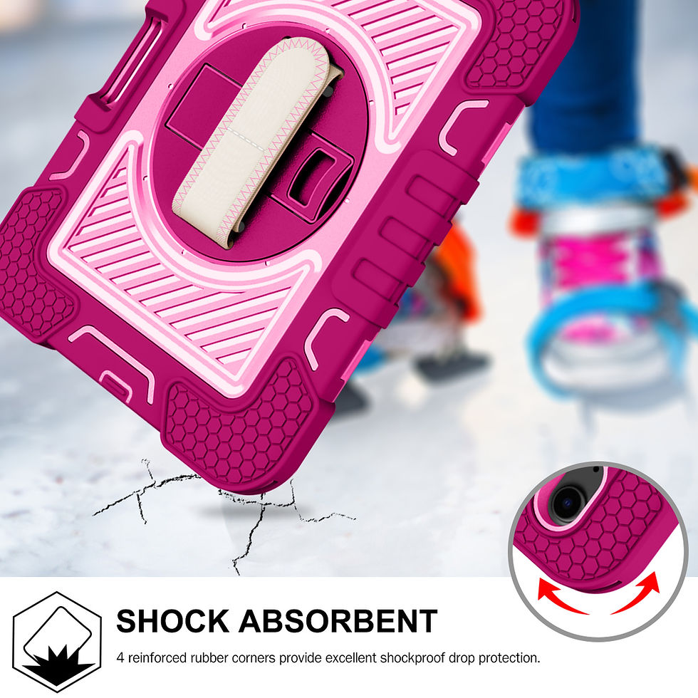 Thumbnail: Armour Jack Rugged Case &amp; Strap for iPad Mini 6/7 (2024) - Rose/GolRose/Gold