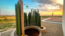 Outdoor Shower – Contemporary Outdoor Shower – Oceanfront Outdoor Shower – Organic Outdoor Shower - Wellness Deck – Oceanfront Yoga Deck