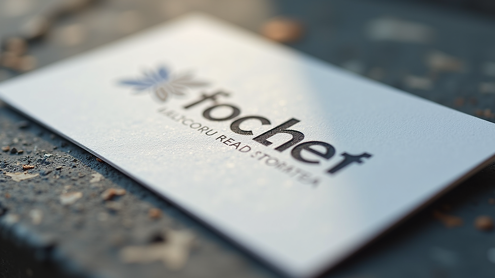 Close-up view of a professional logo design on a business card