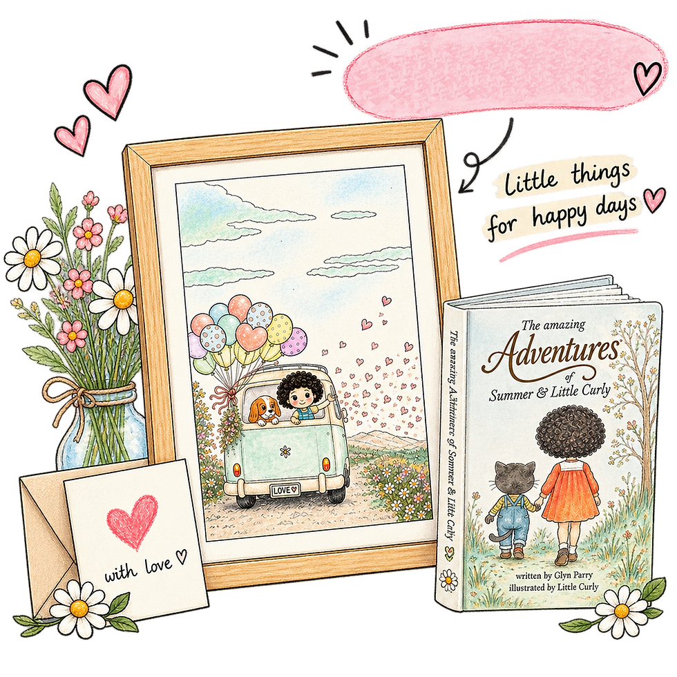Little Curly illustrated shop featuring prints, gifts and colourful artwork
