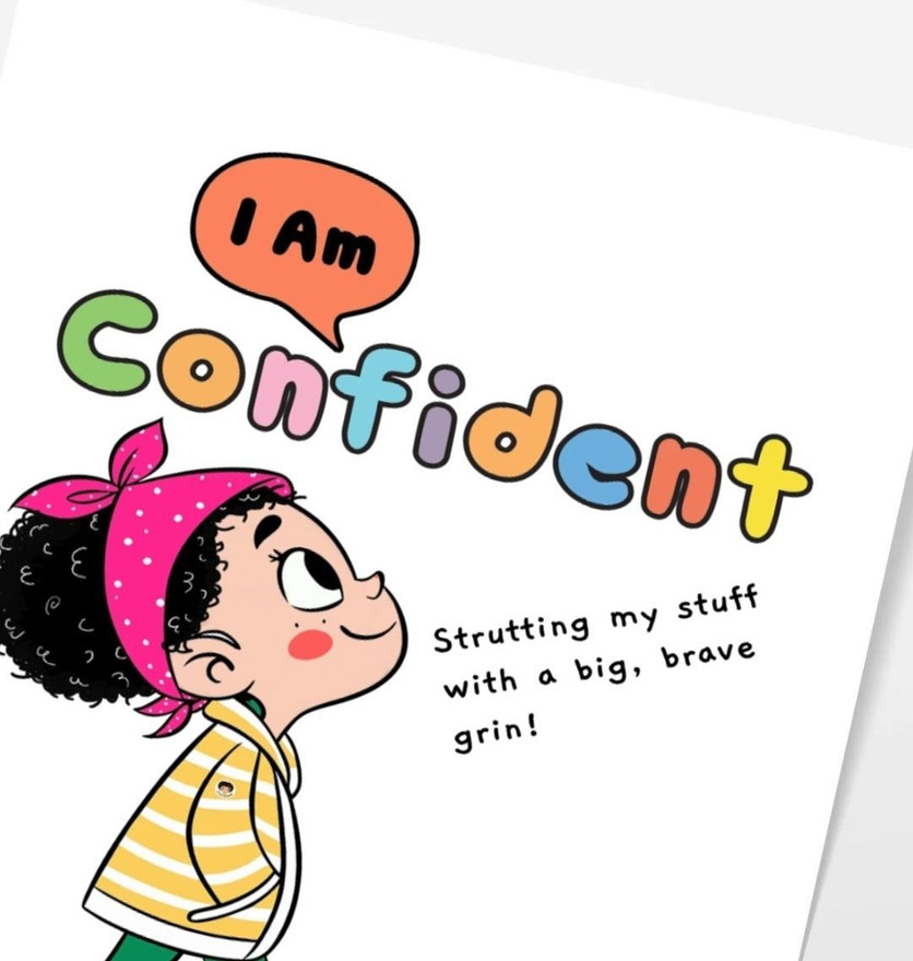 Close-up of Little Curly I Am Confident illustration for children