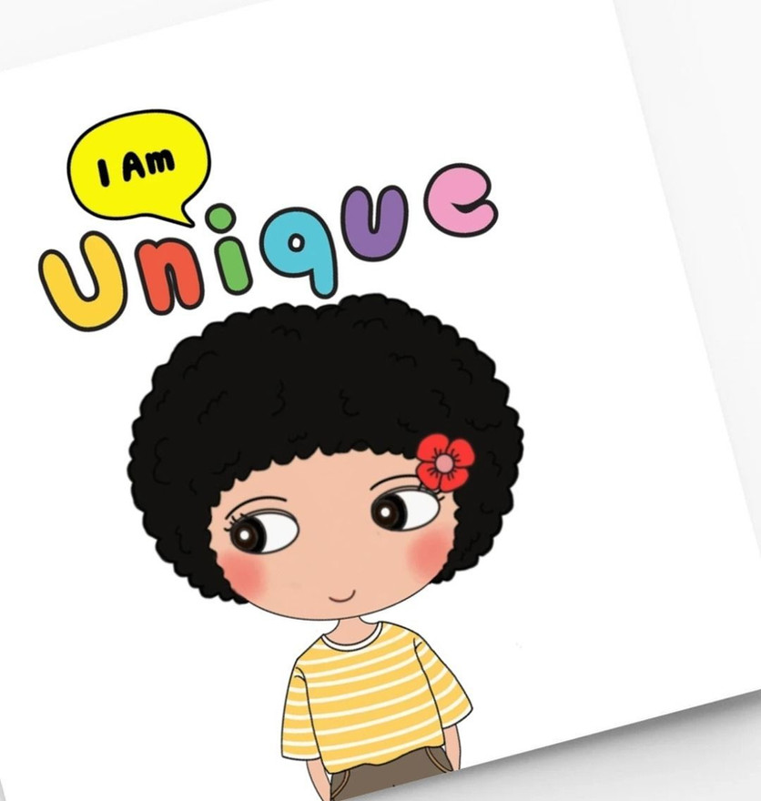 children affirmation wall art – I Am Unique positive wall art for kids